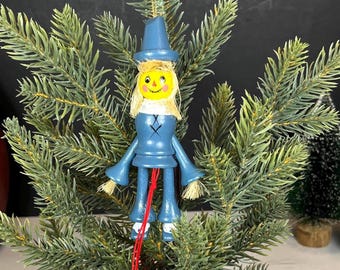 Kurt S. Adler Wooden Scarecrow from Wizard of Oz, Pull String Puppet, Ornament