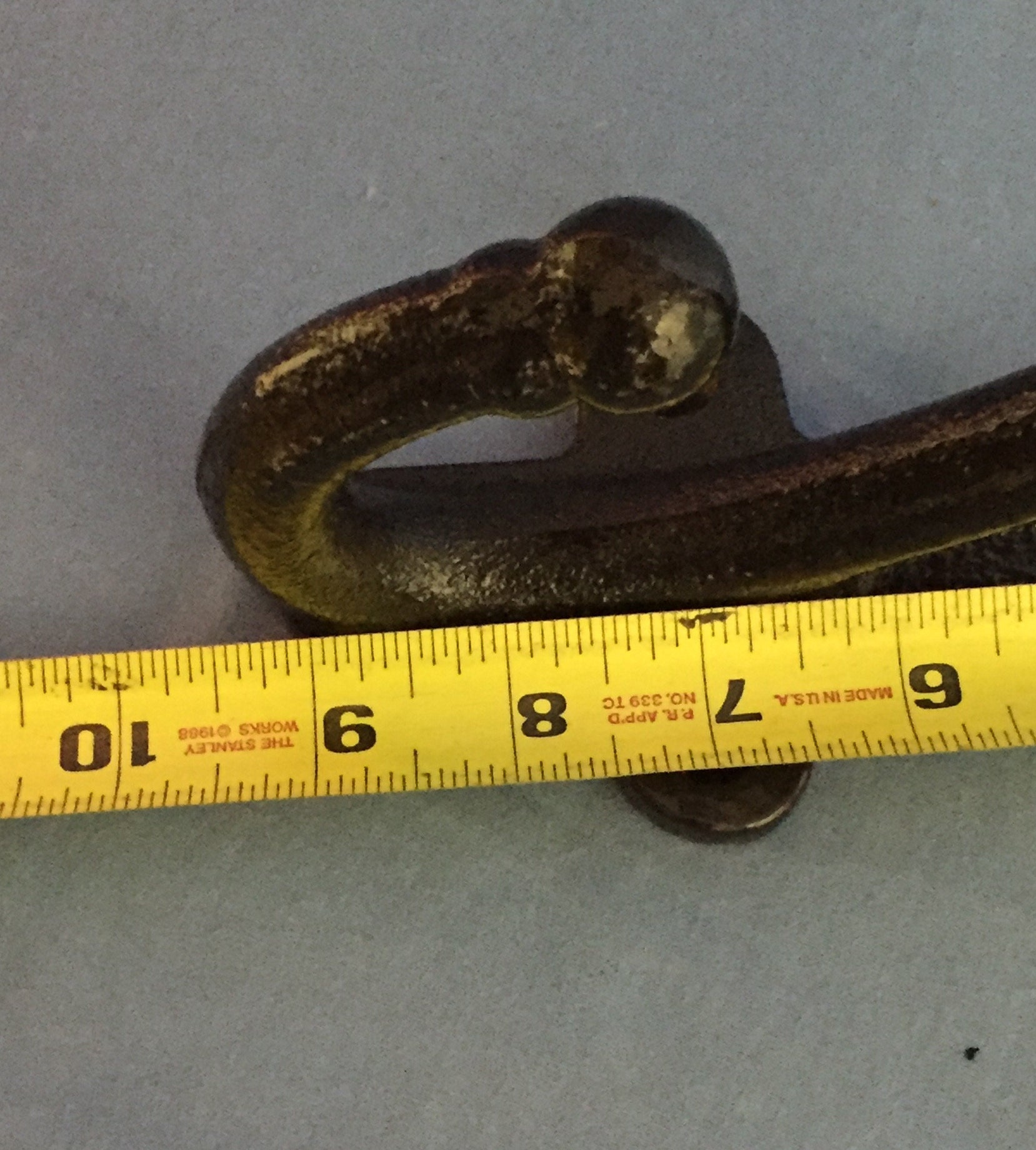 Pair of Large 10 Black Iron Horse Saddle Hooks, Barn Hooks, Horse Tack, Heavy Duty Shelf