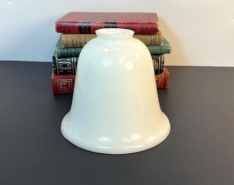 6-1/2" Milk Glass Pendant Light Bell Shade: 2-1/4" Fitter
