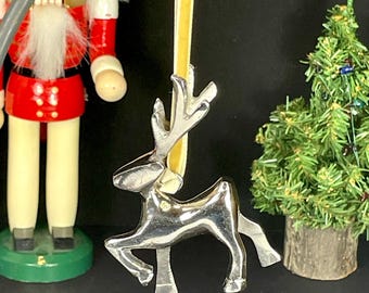 Silver Reindeer Ornament