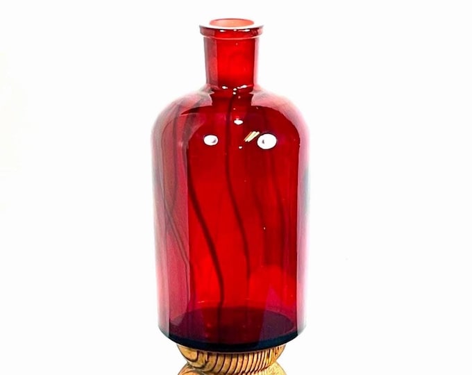 Featured listing image: Pyrex Ruby Red Apothecary Bottle #29, Made in the USA