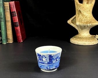 Spode China Blue and White Italian Candle Holder, Made in England