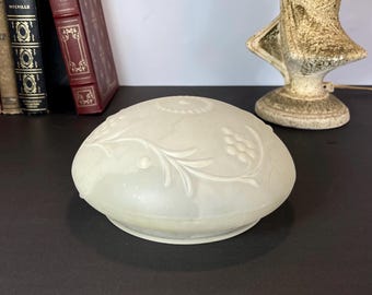 Vintage Frosted Ceiling Light Shade: Embossed 5-7/8" Fitter