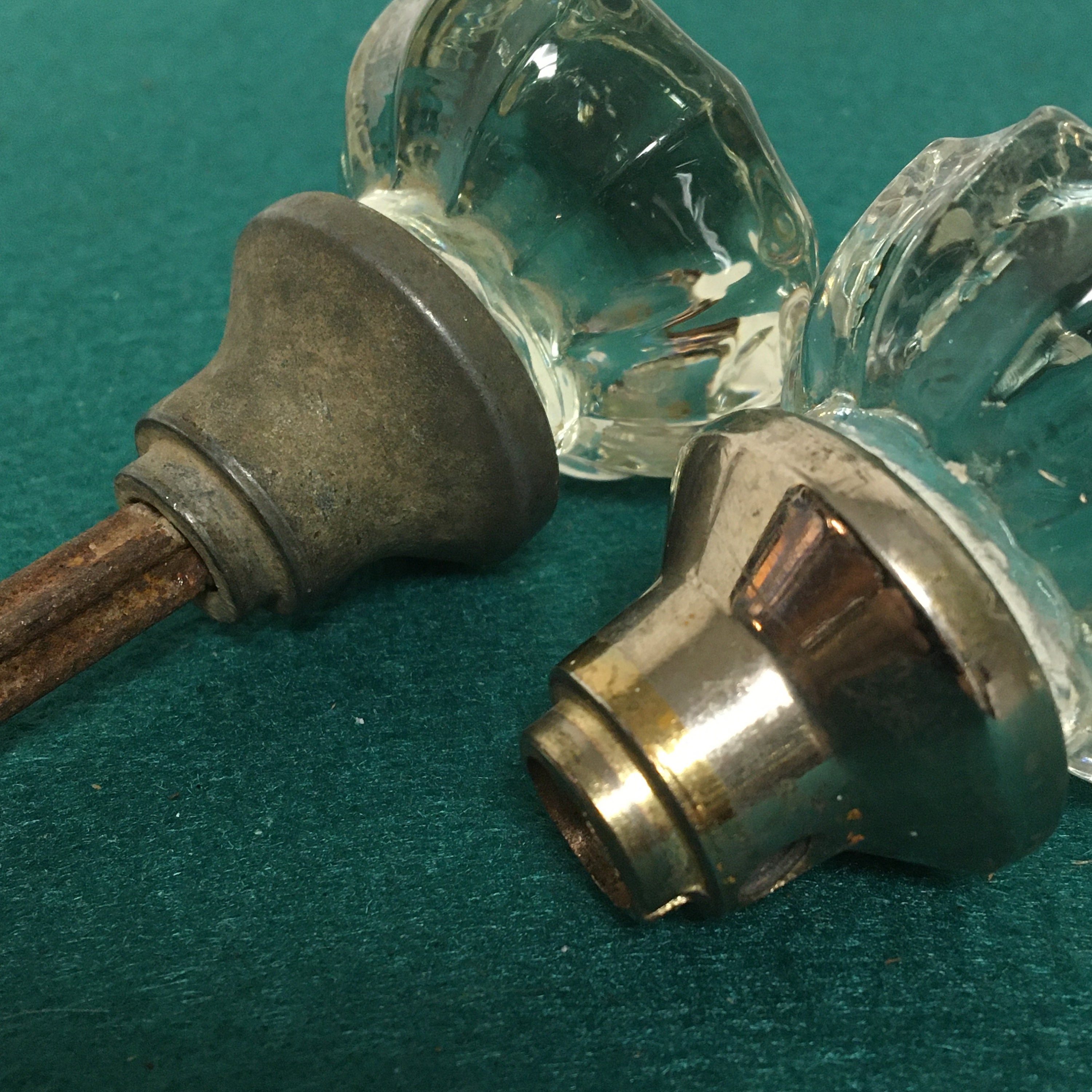 Antique Glass Door Knobs, Vintage Door Hardware, Architectural Salvage