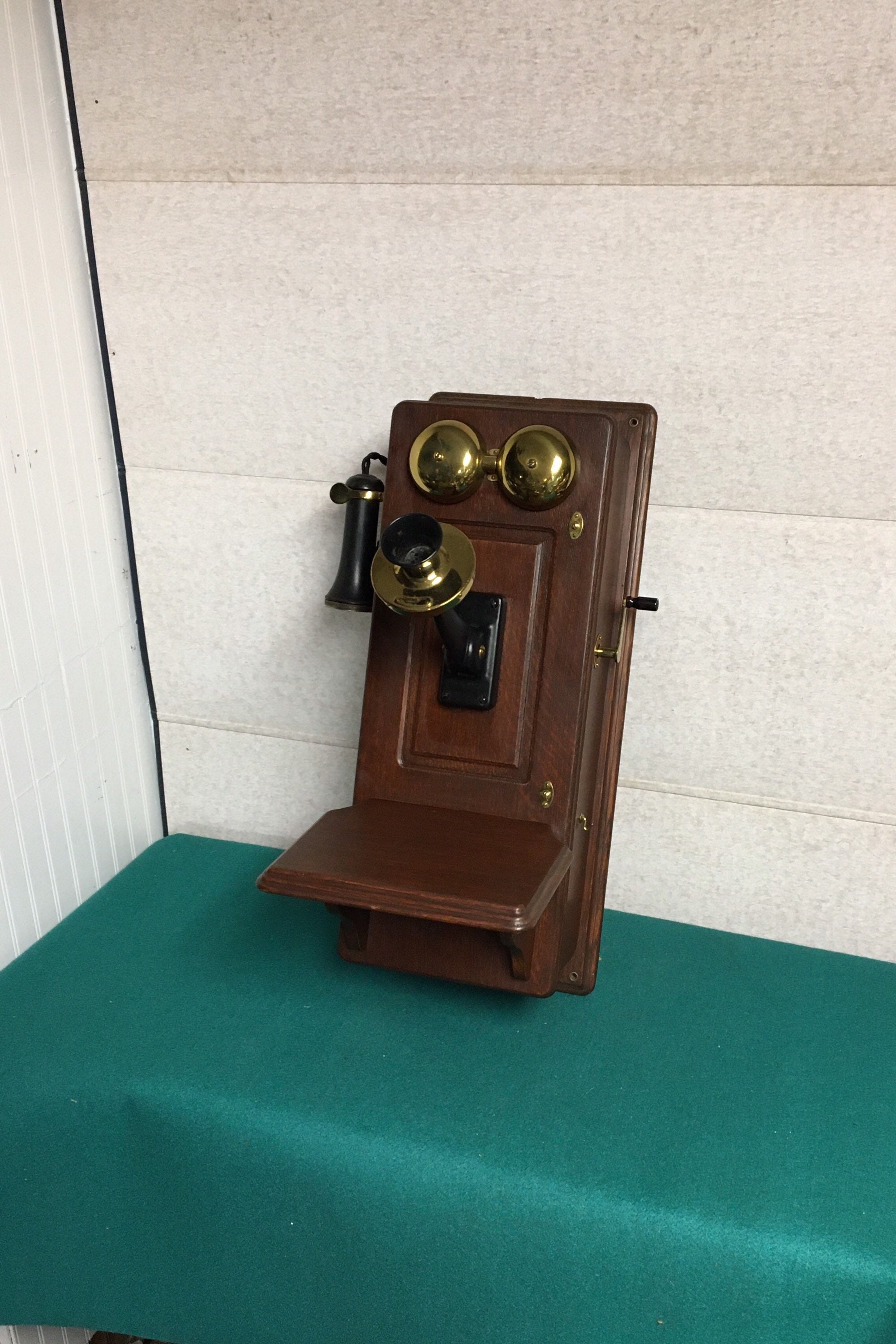 Early 1900 S Western Electric Hand Crank Telephone Wall Unit With Wooden Dovetail Case Magneto 5 Bar Generator 250w Type 317 S 1909