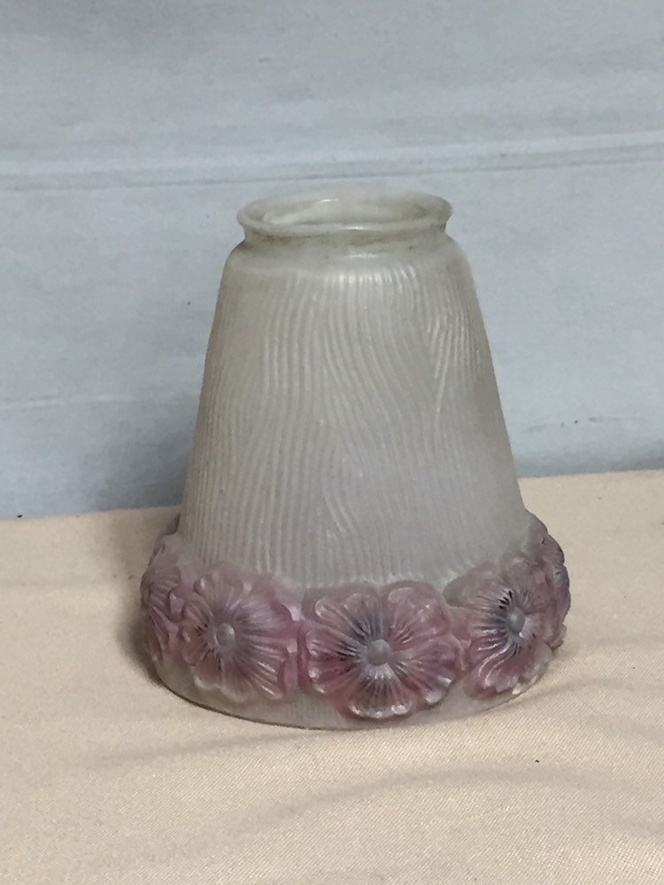 Antique 1920 S Reverse Painted Embossed Glass Fl Light