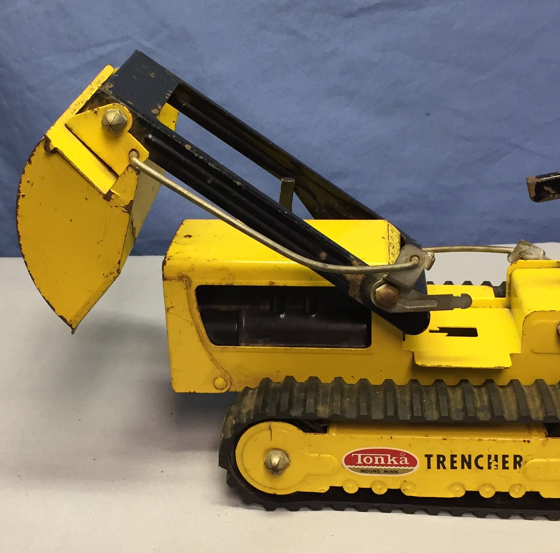 Vintage Pressed Steel Tonka Trencher Backhoe Bulldozer with Front End Loader