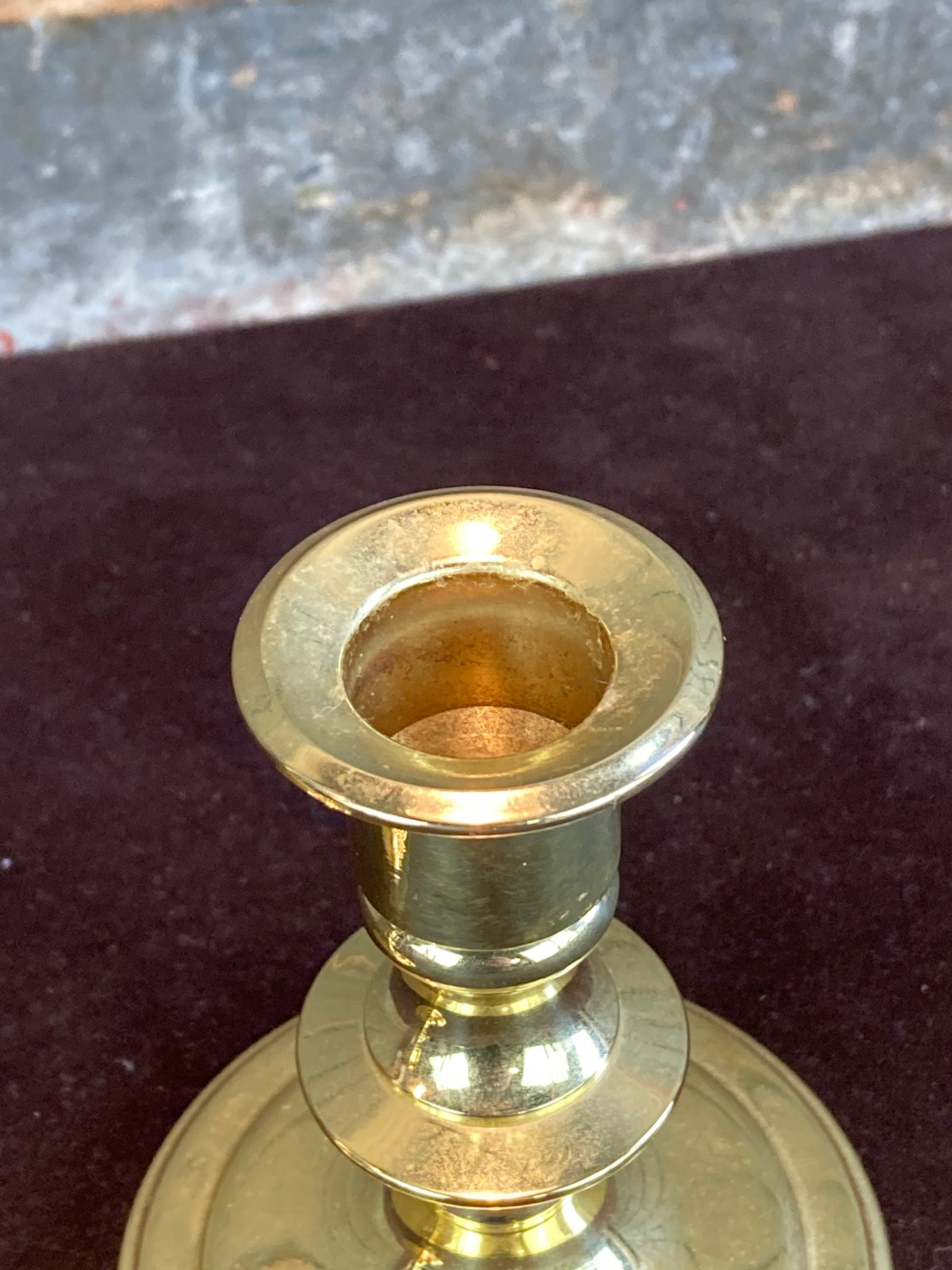 Baldwin Brass Candle Holders, 4 Tall, Solid Brass Candlesticks