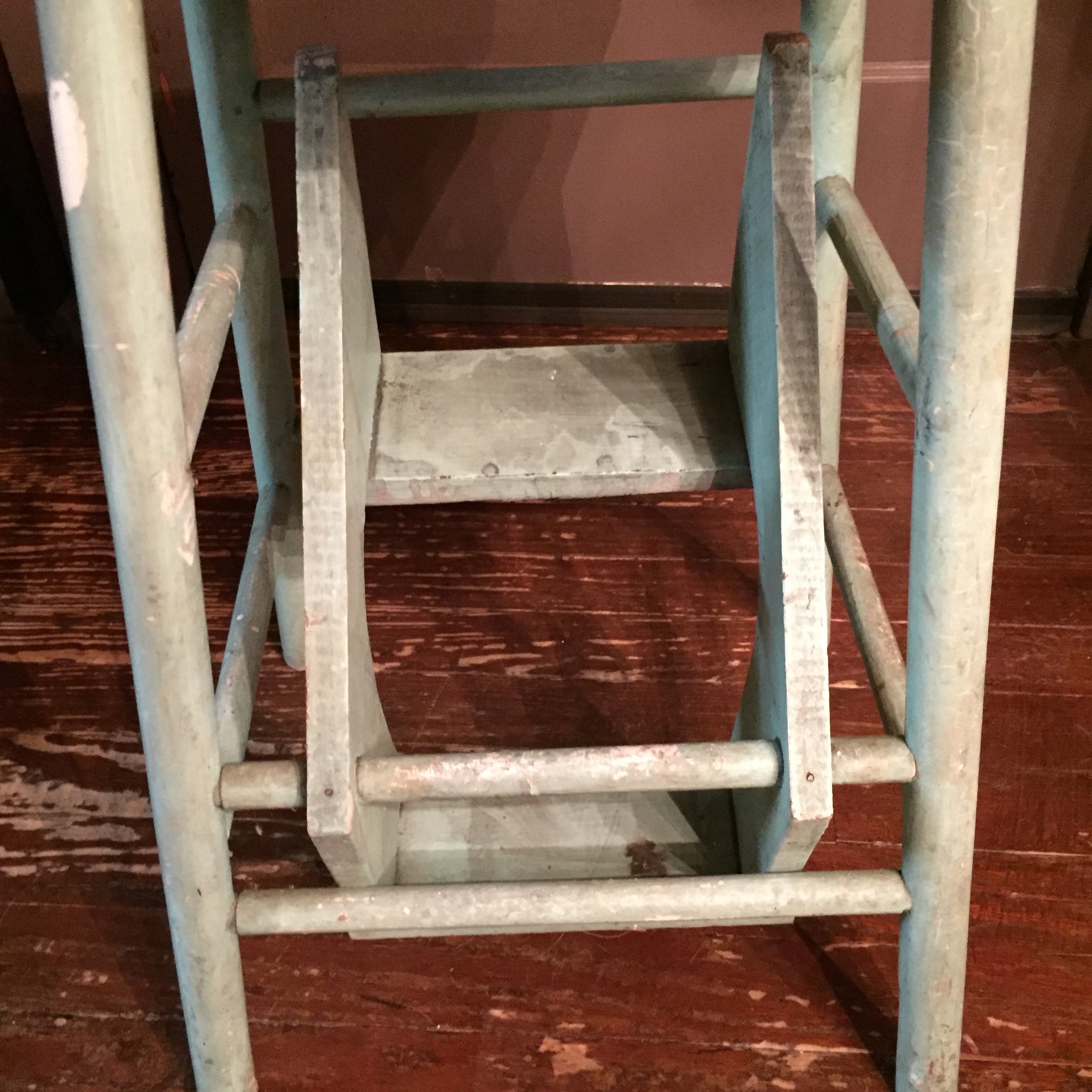 Unique Vintage Wooden Stool with 2 Folding Steps, Step Stool, Plant ...