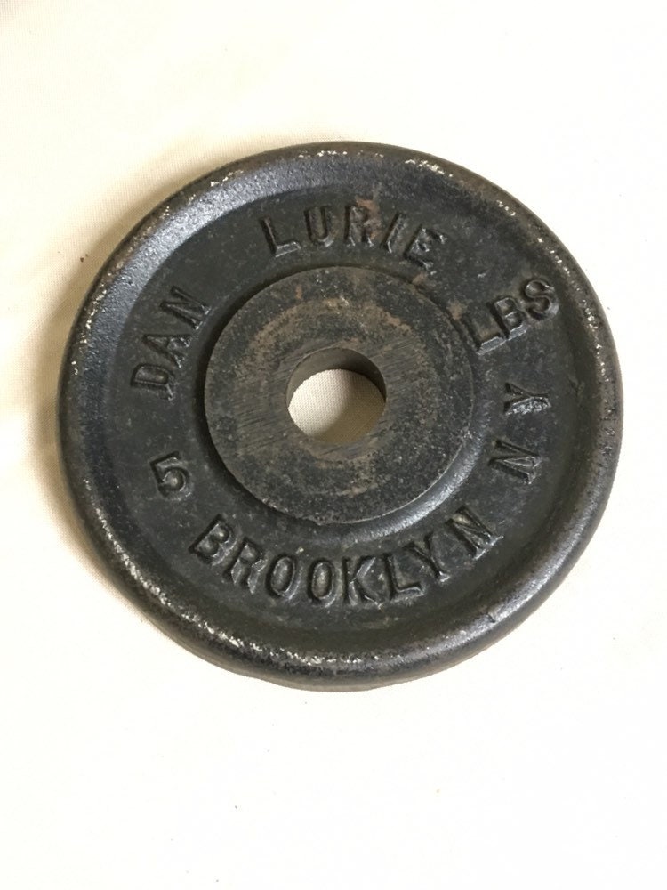 Set of Three 1960's Barbell 5 LB Weight Plates, TDS, Dan Lurie, and BMI