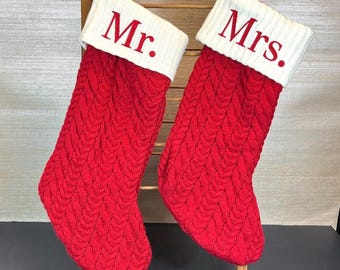 Mr. and Mrs. Knit, Holiday Stockings