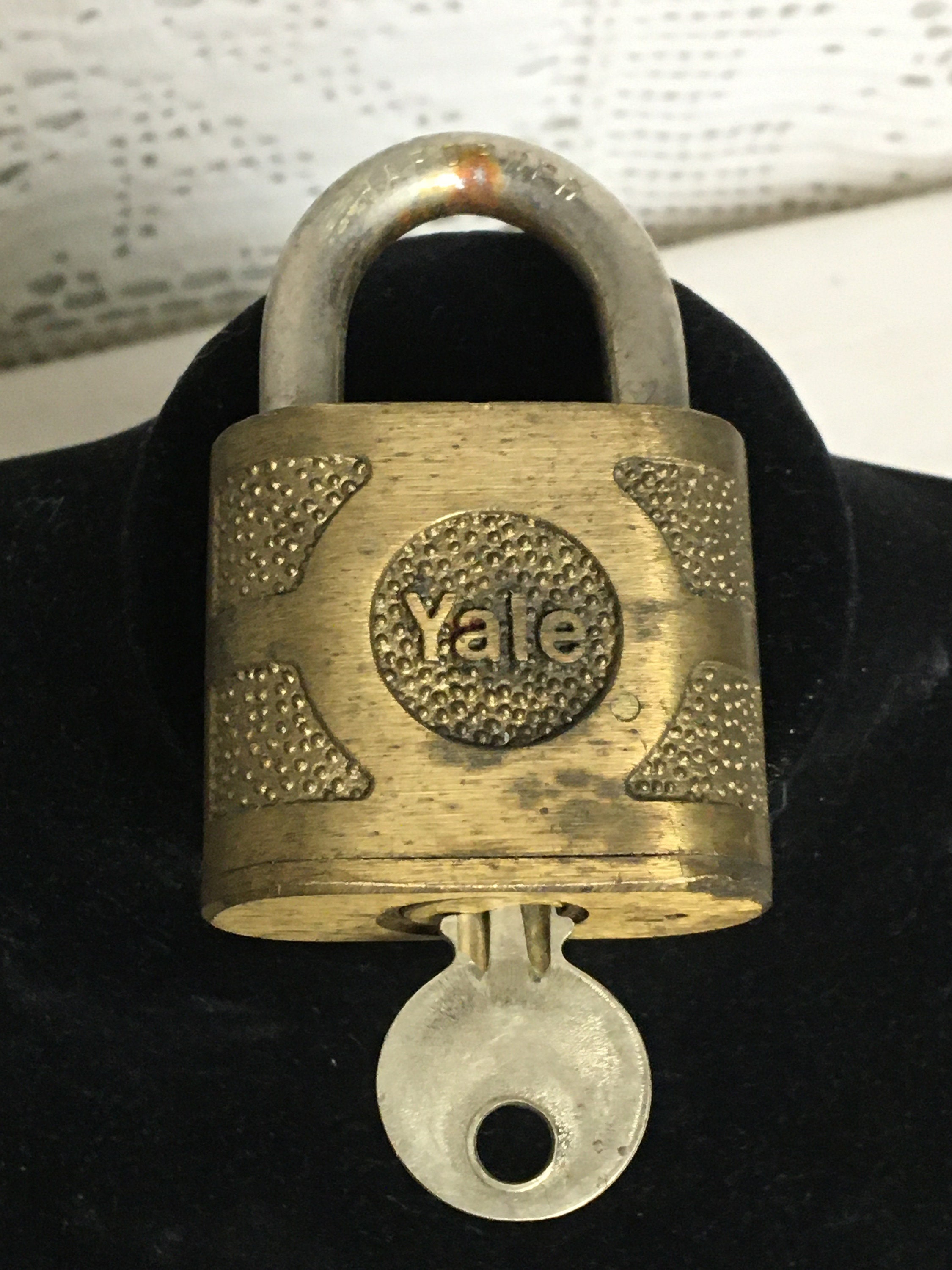 Vintage YALE Solid Brass Padlock with a Hardened Steel Shackle