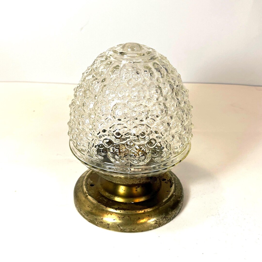 Bumpy Light Bulb 1960's Brass Ceiling Light Fixture: Hobnail Bumpy Hallway - Etsy