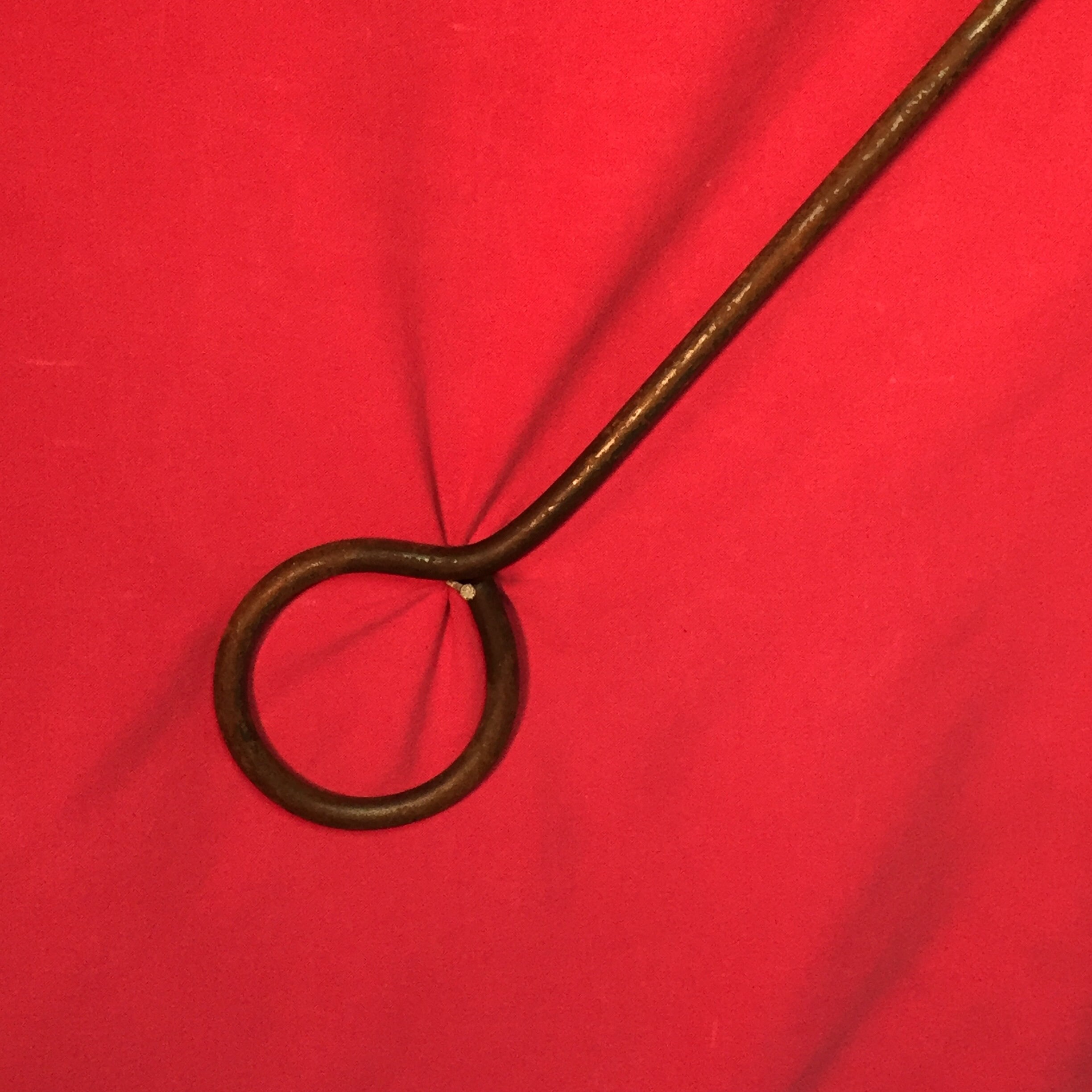 Antique Large 40 Hand Iron Fireplace Log Poker, Primitive