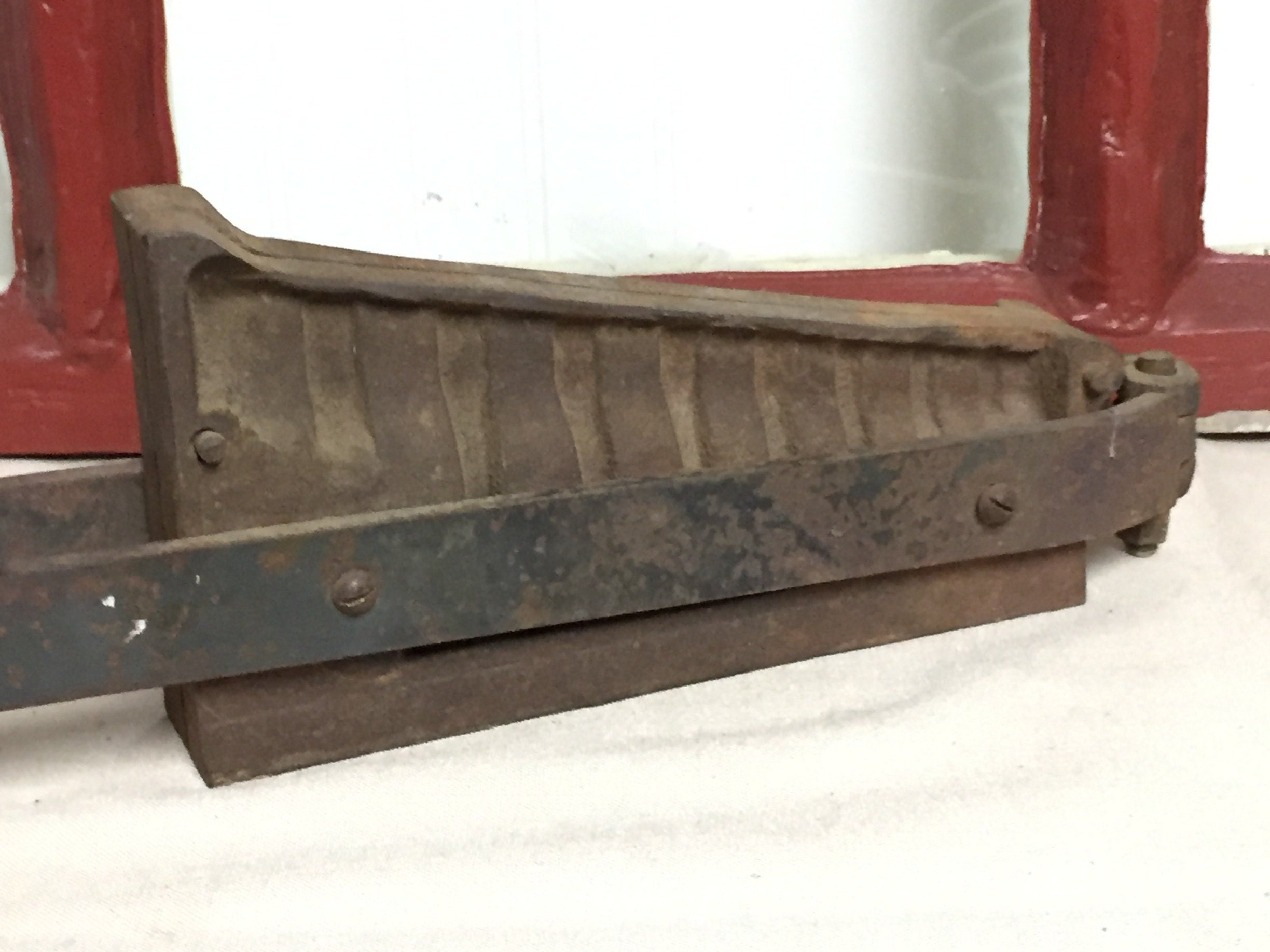 Antique Cast Iron Fishing Lead Sinker Mold 9 Slots with Long Iron Handles