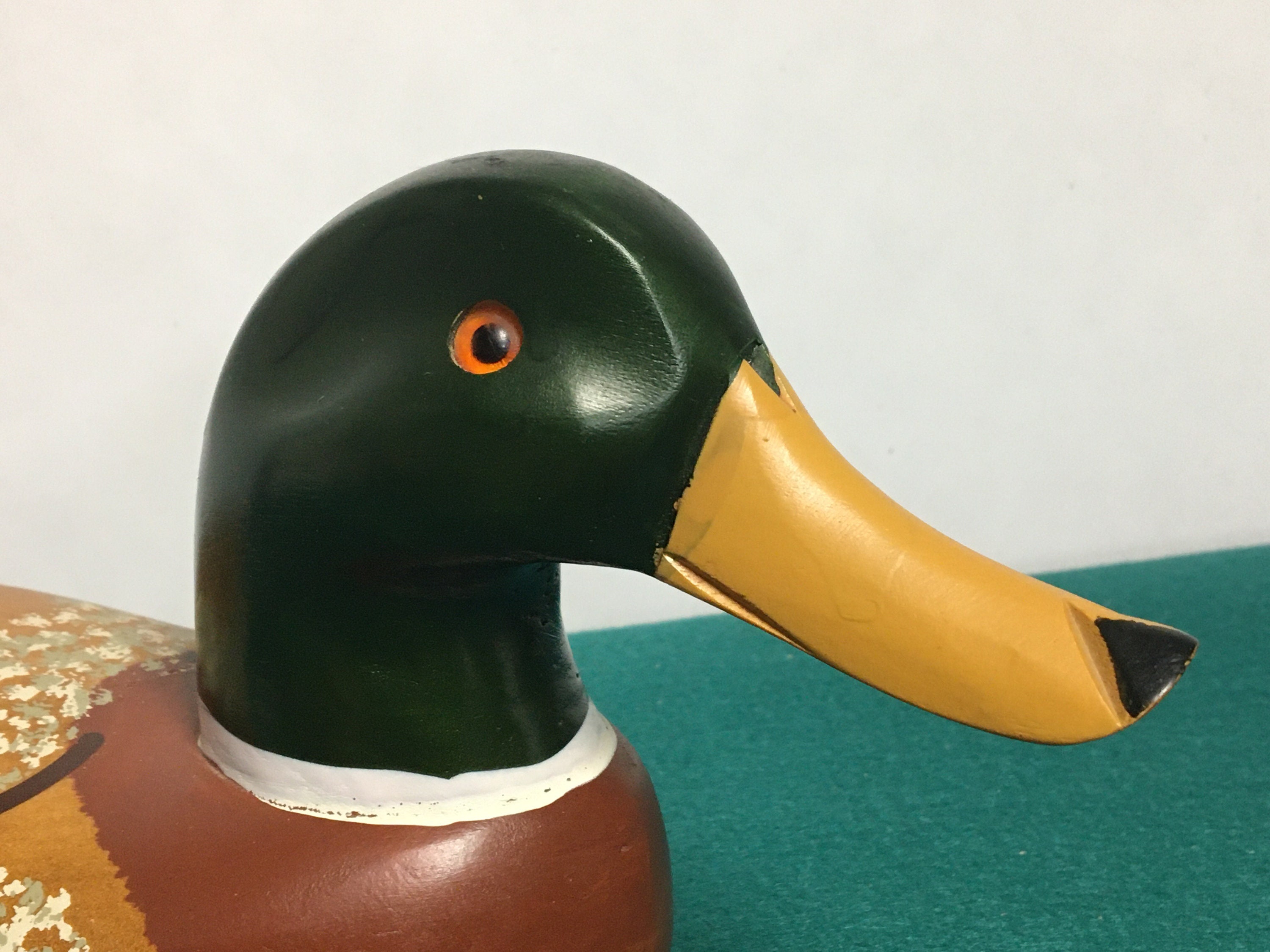 Emson Duck Decoy, Hand Carved Wooden Duck Decoy, Hunting Decoy, Drake