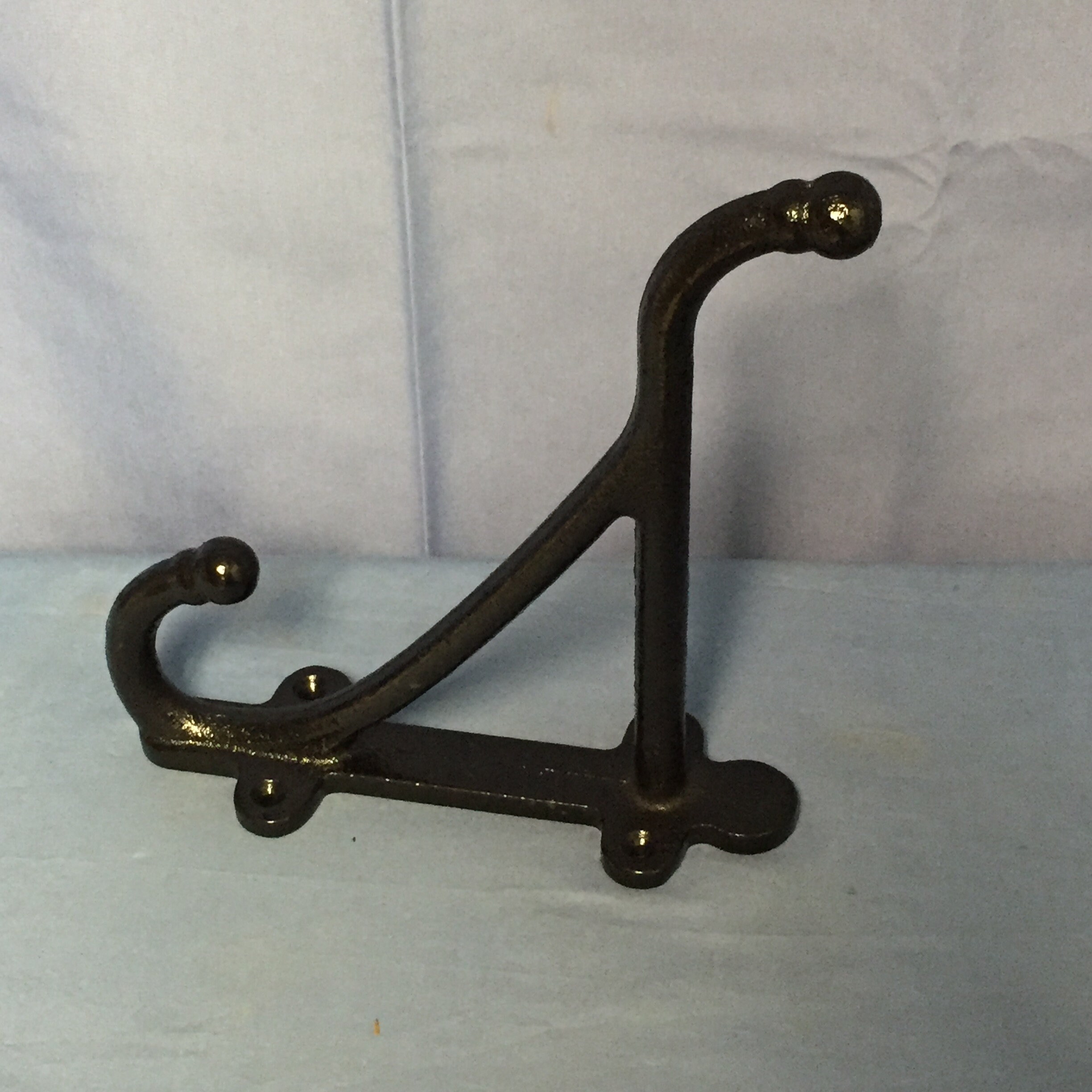 Pair of Large 10 Black Iron Horse Saddle Hooks, Barn Hooks, Horse Tack, Heavy Duty Shelf
