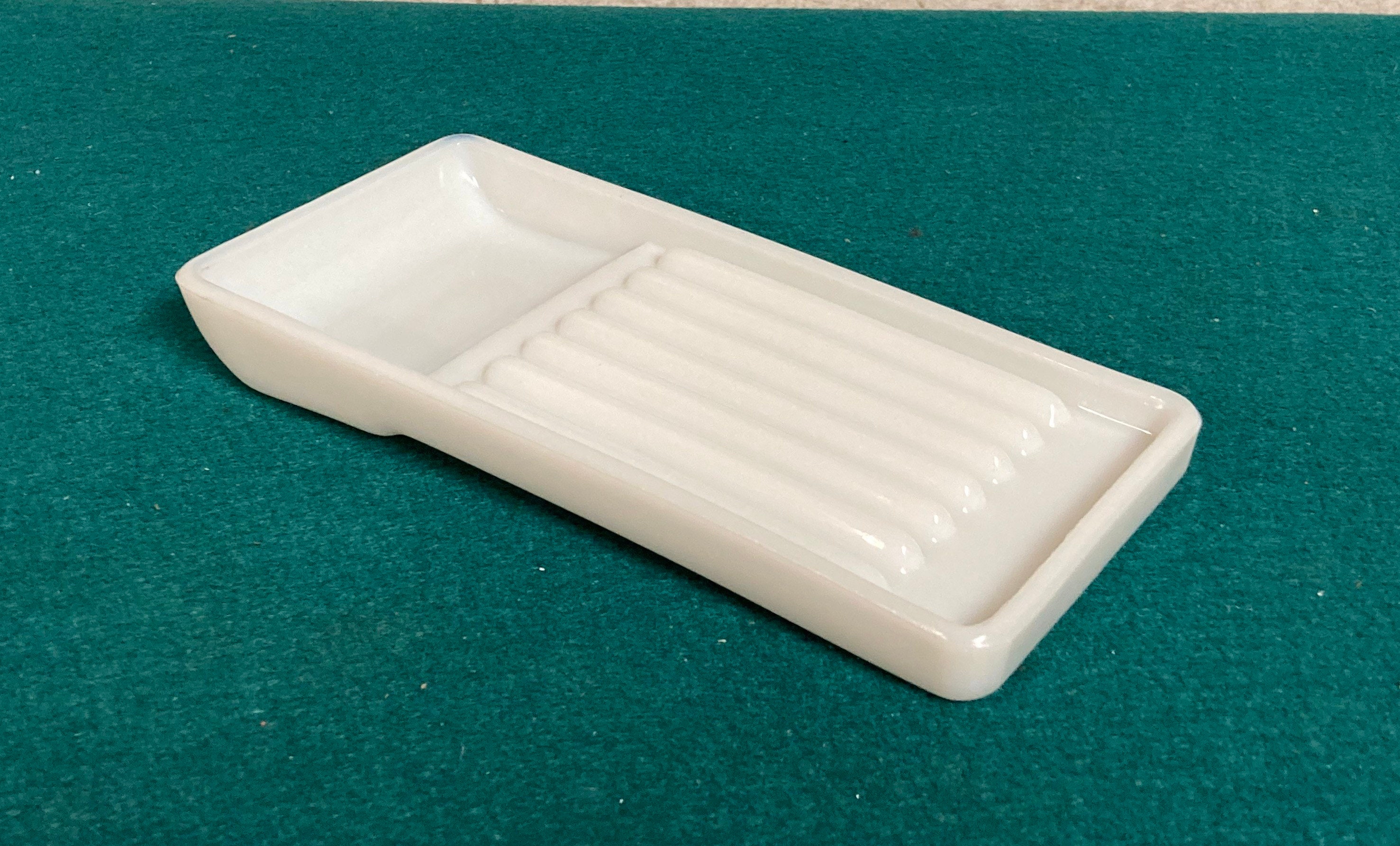 Antique Dentist Tray, Milk Glass Dental Equipment, Valtronic