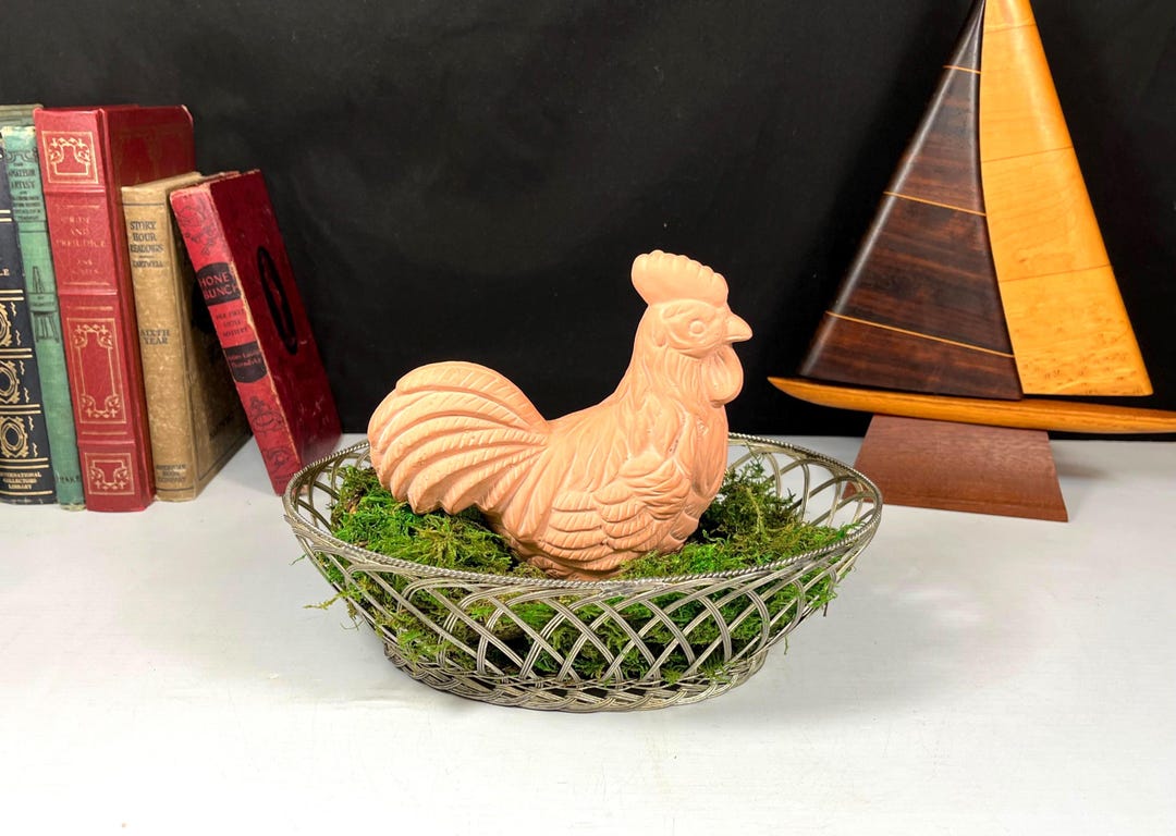 Terra Cotta Rooster, Clay Chicken - Etsy