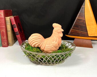 Terra Cotta Rooster, Clay Chicken