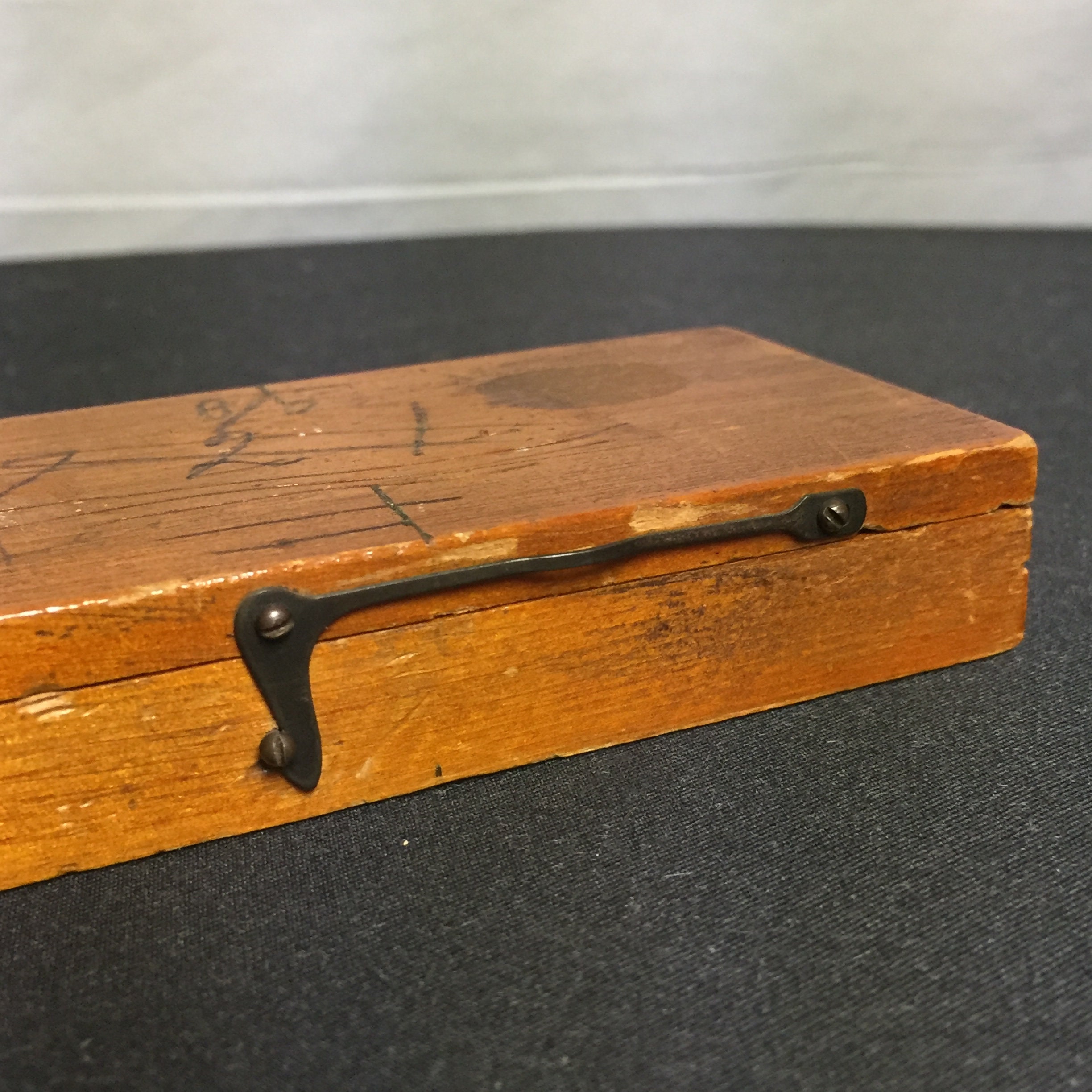 Antique 1940's Hamilton Watch Wooden Parts Box with Contents of Watch