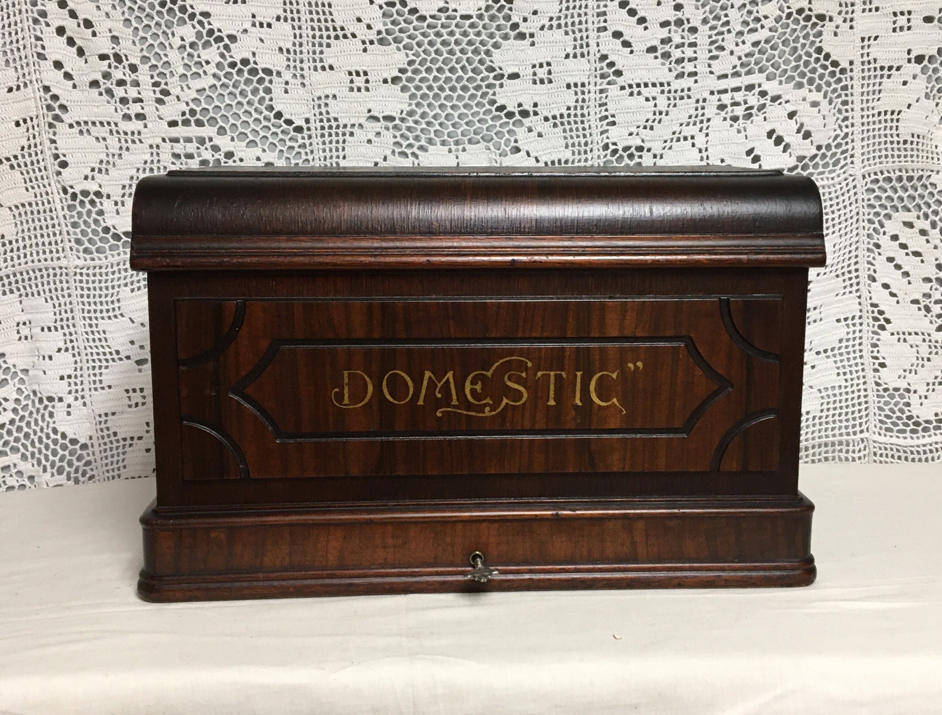 Domestic Treadle Sewing Machine Wooden Top Cover, Coffin Case, Oak with