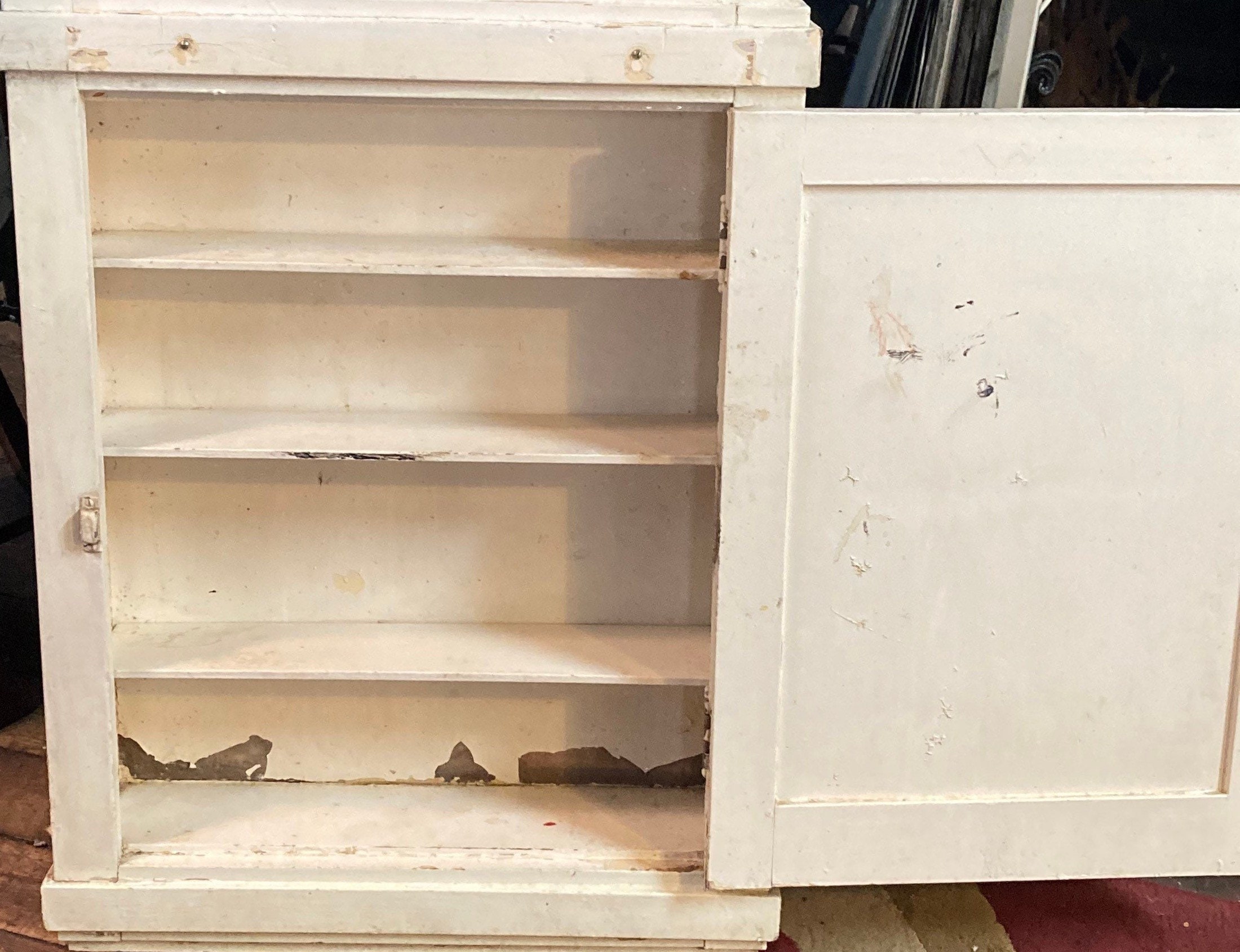 Antique 1930's Wooden Bathroom Medicine Cupboard with Inlay