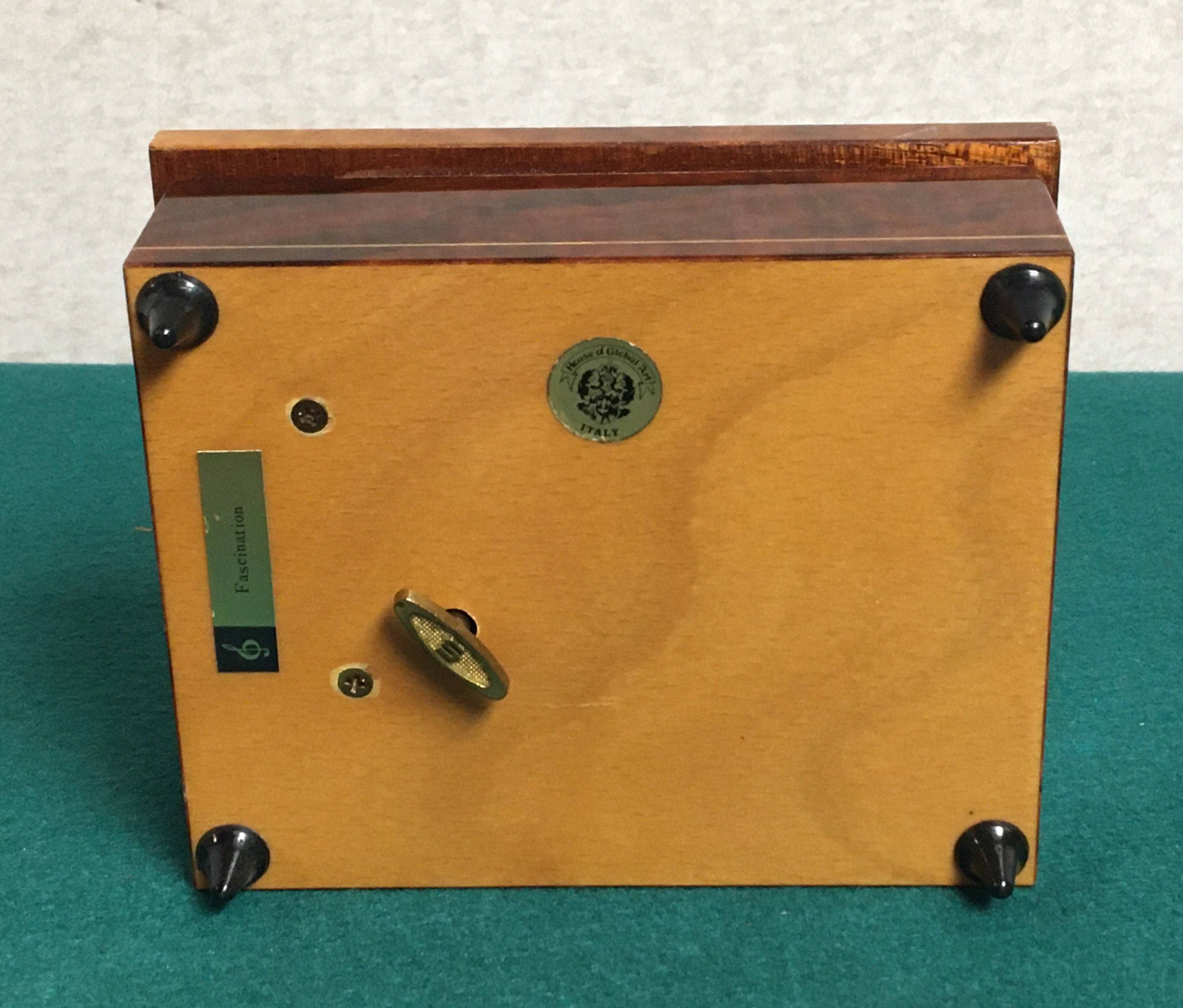 Wooden Music Box Made in Italy, Inlaid Burl Wood Box, House of Global