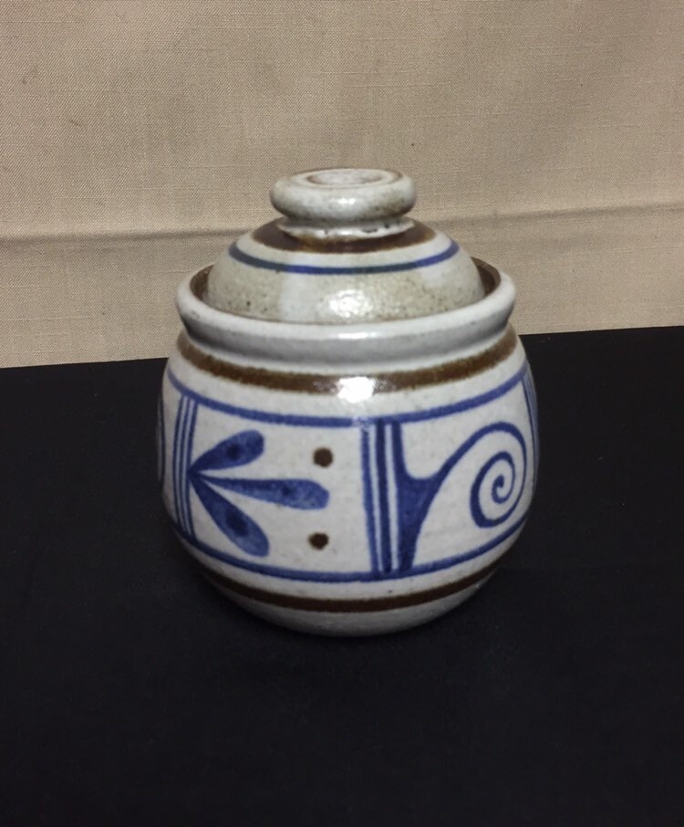 Sandstone Pottery Pot With Lid, Handmade by Made in Jerome Pottery