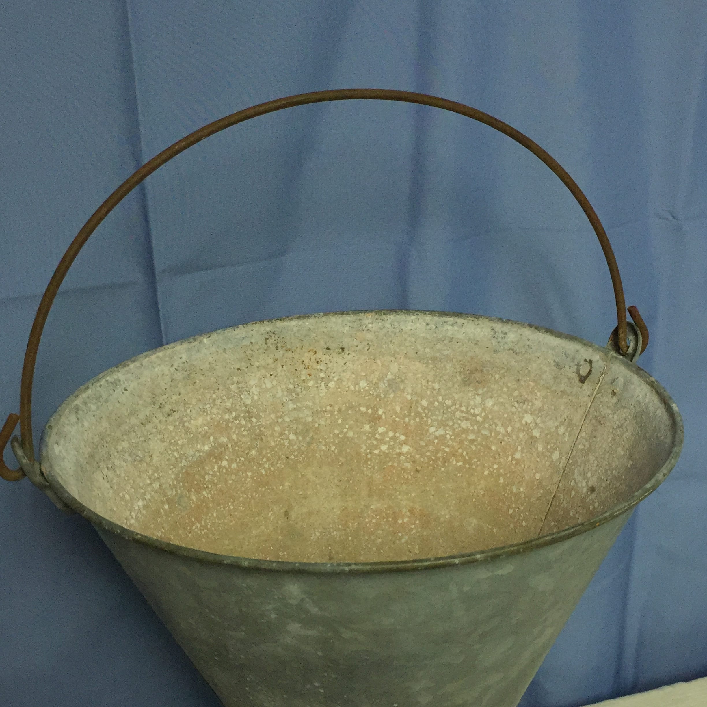 Vintage Galvanized FIRE Water Bucket, Industrial Factory Fire Water