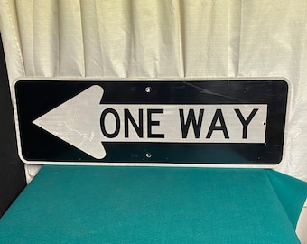 Vintage Authentic ONE WAY Street Sign Left Arrow, Real Pennsylvania Road Sign