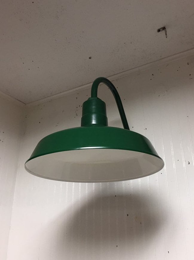Industrial Green Gooseneck 16 Barn Light, Gas Station Light Fixture