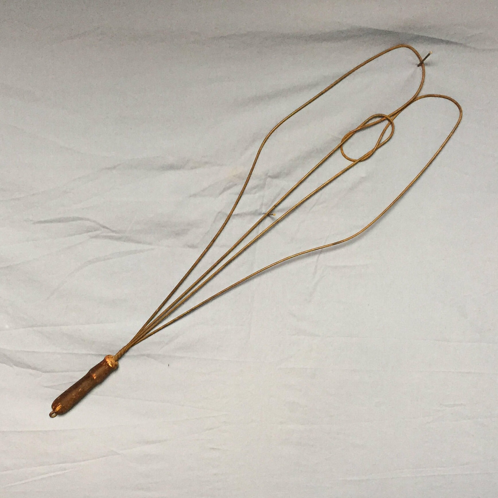 Reserved for Glenn Antique Twisted Wire Rug Beater with Wooden Handle