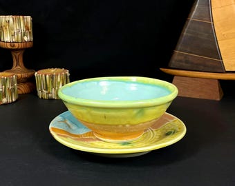 Studio Pottery Bowl and Plate Set