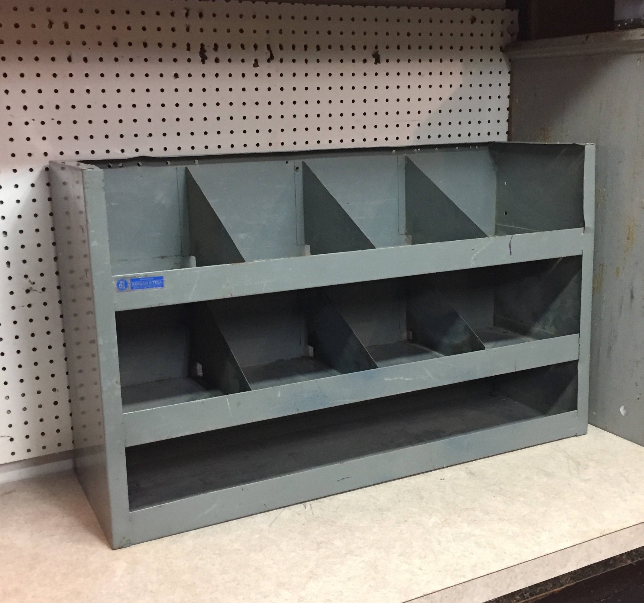 Adrian Steel 18 Industrial Parts Bins Shelf Rack with Dividers, Van