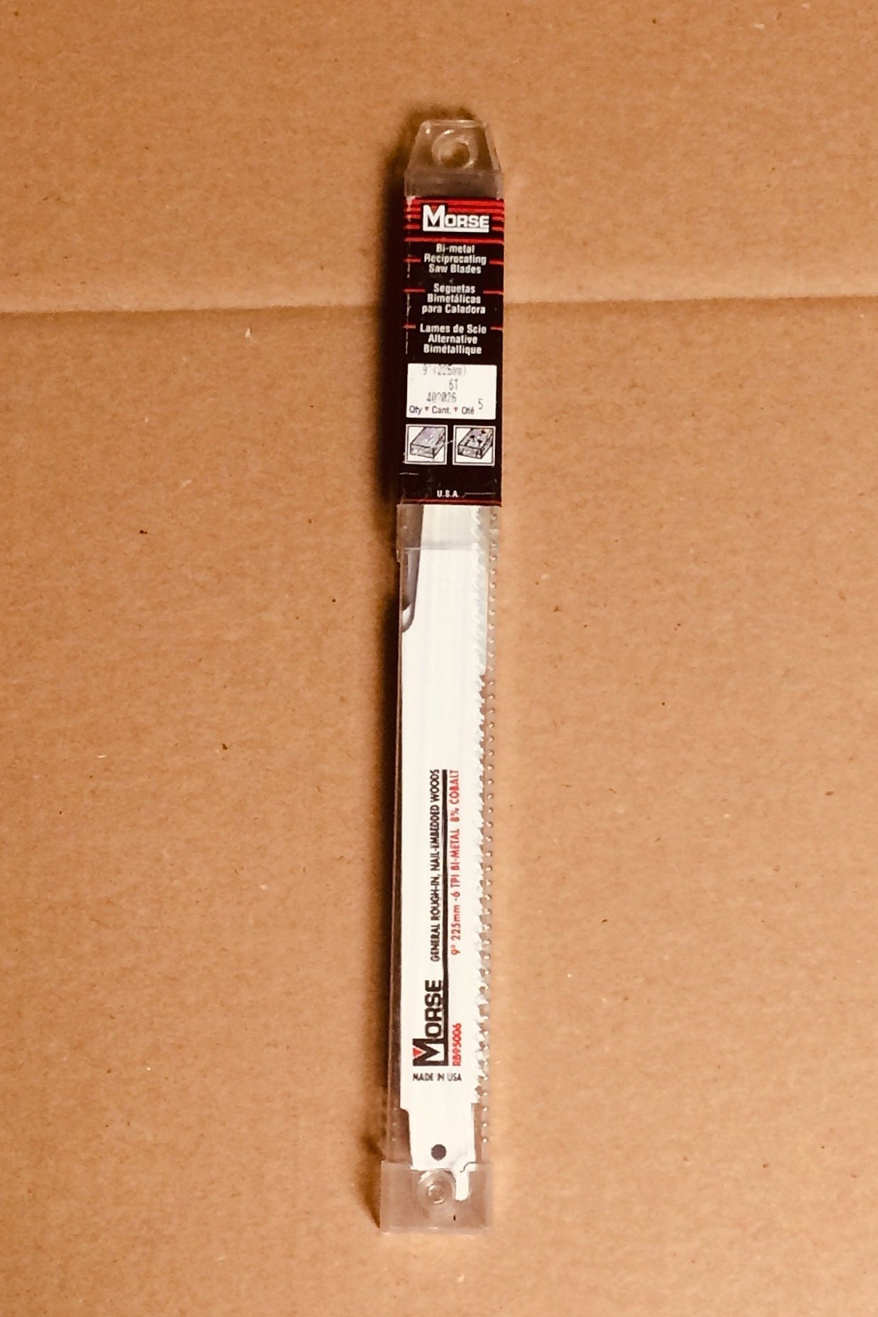 5 Pack Morse RB95006 BiMetal 9 Reciprocating Saw Blades, 6 TPI, Rough