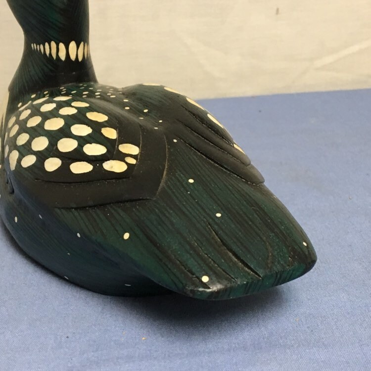 Hand Carved Wooden Loon Decoy, Duck Decoy, Hunting Lodge, Cabin Decor