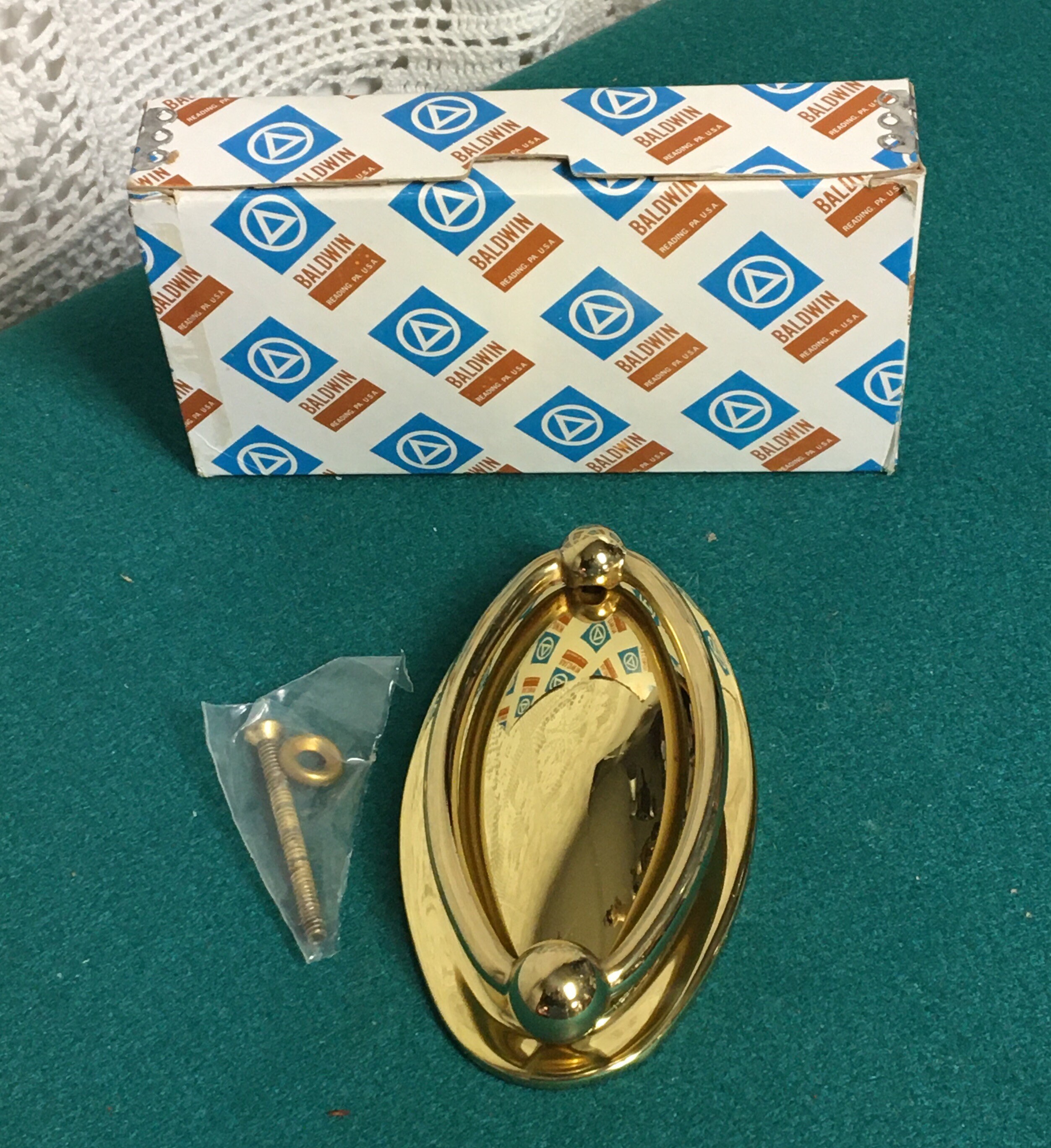 Baldwin Brass Polished Brass Door Knocker, Oval Ring Style, No