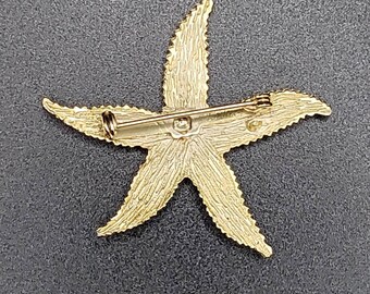 Gold Tone Starfish Brooch