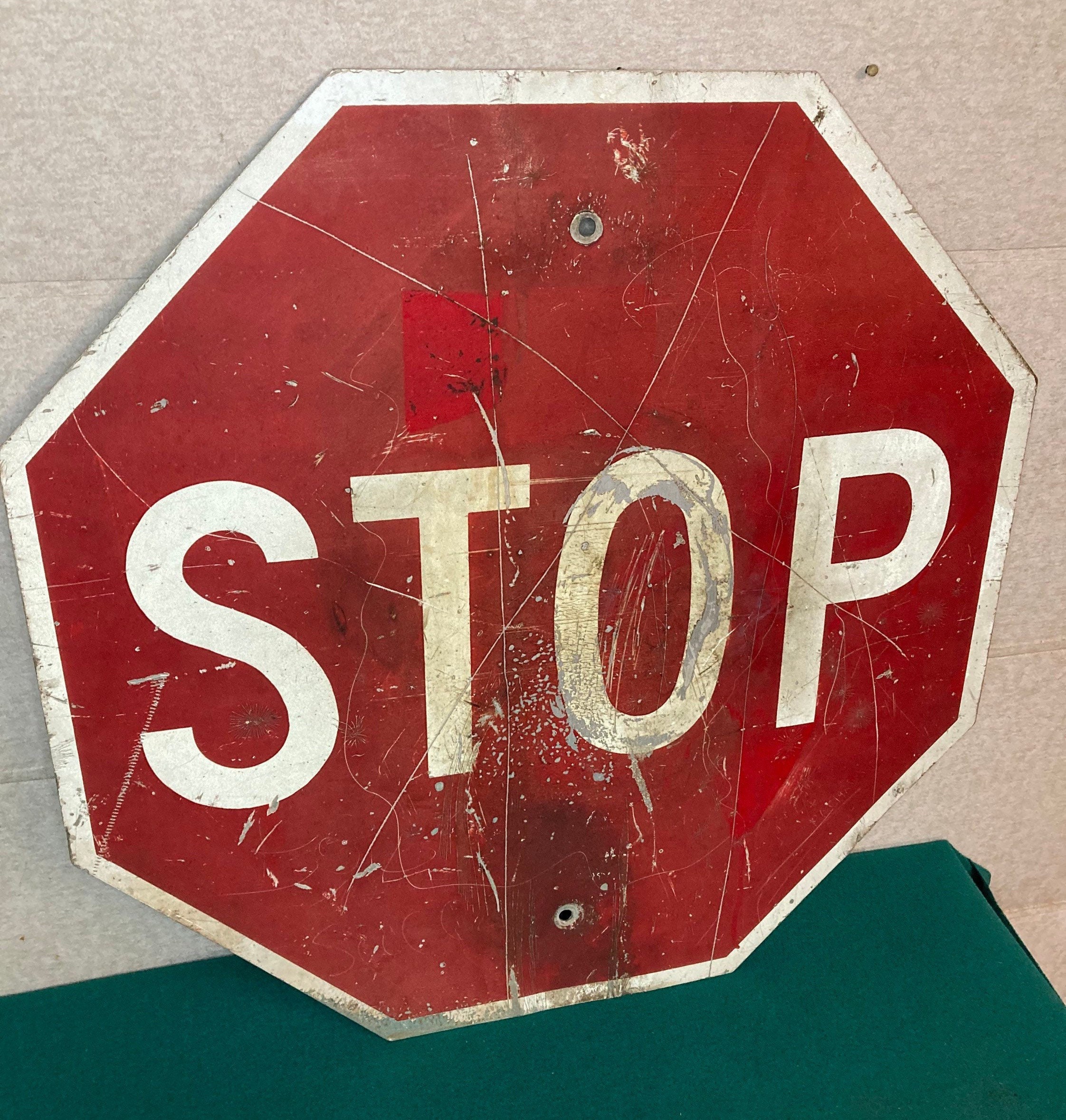 Vintage Authentic 24 Stop Sign, Real Pennsylvania Street Sign