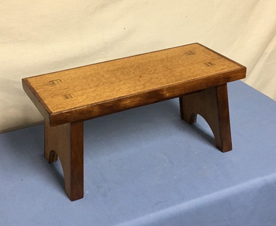 Handmade Mortise and Tenon Stool, Wooden Step Stool, Wood Foot Stool