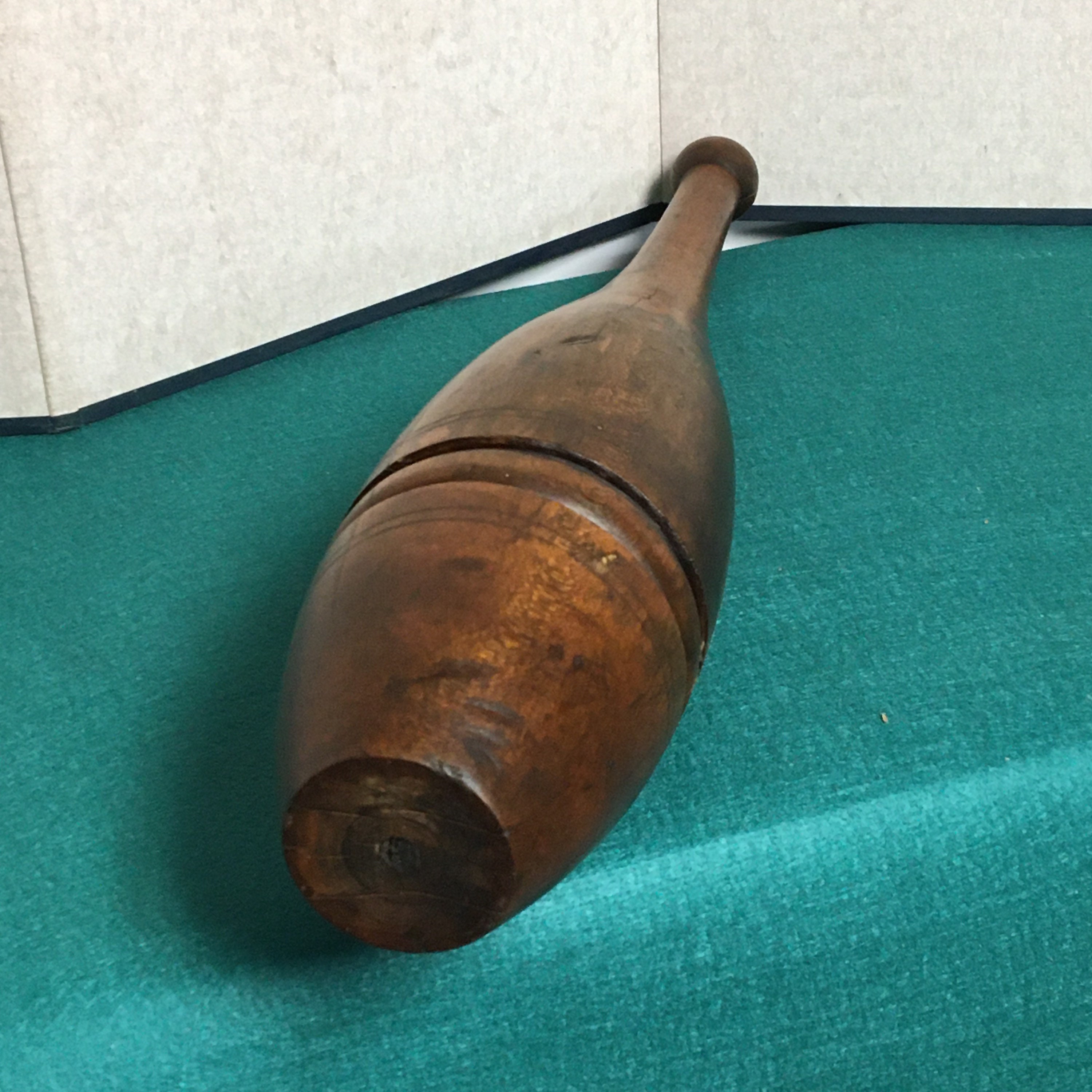 Antique 22 Wooden Indian Club, Juggling Pin, Vintage 4.5 LB Wooden