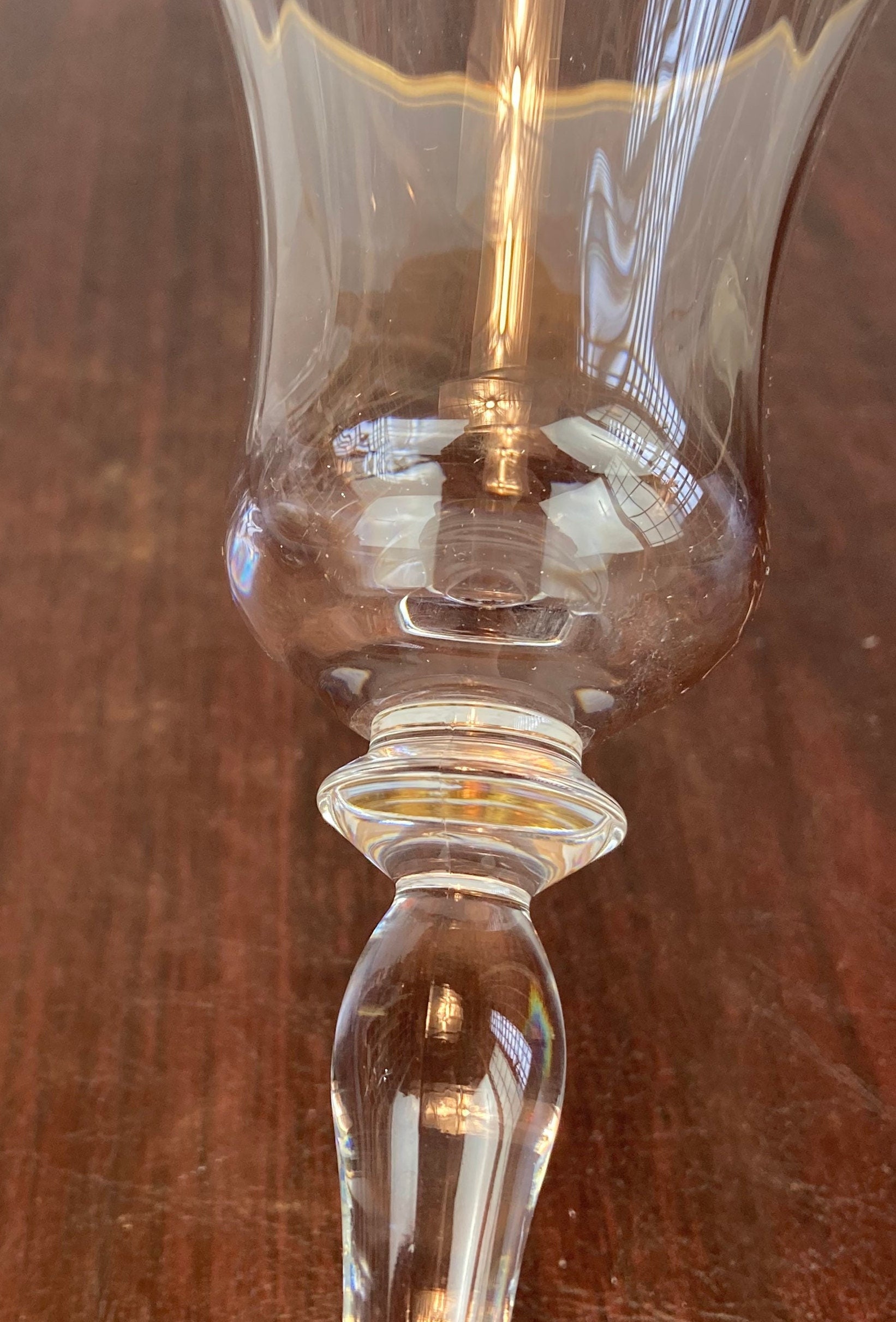 Mikasa Jamestown Stemware Crystal Gold Rim 6 oz. Water Goblets, Set of 4