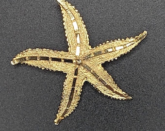 Gold Tone Starfish Brooch