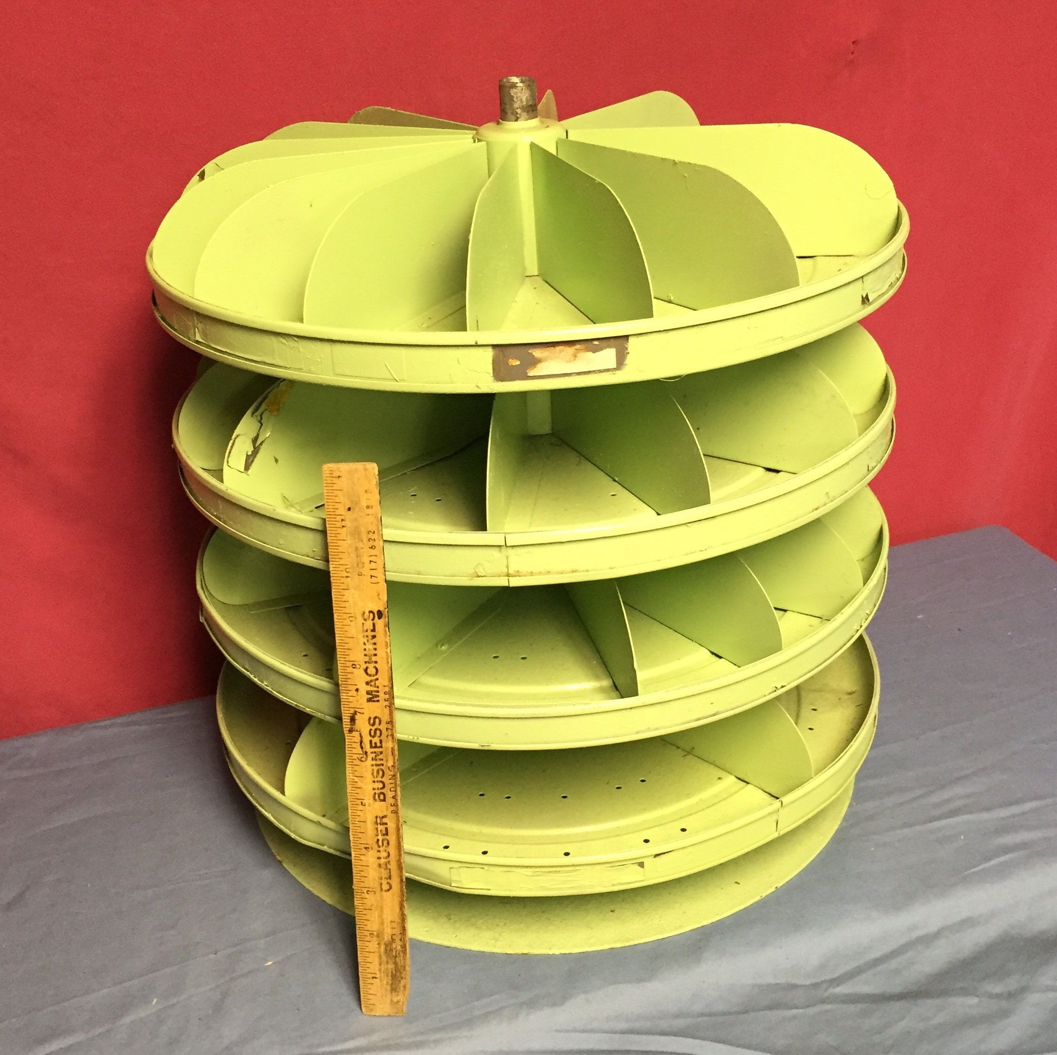 1940's Equipto 18 Revolving Counter Top Hardware Bins, Rotating