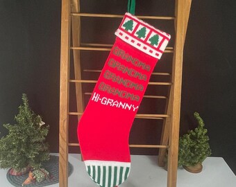 Grandma Knit Stocking, Kurt Adler 1983