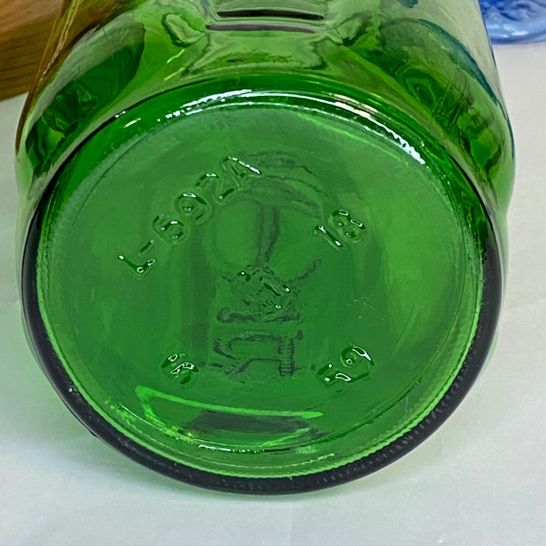 Large Green Refrigerator Water Juice Bottle Vintage 1960s