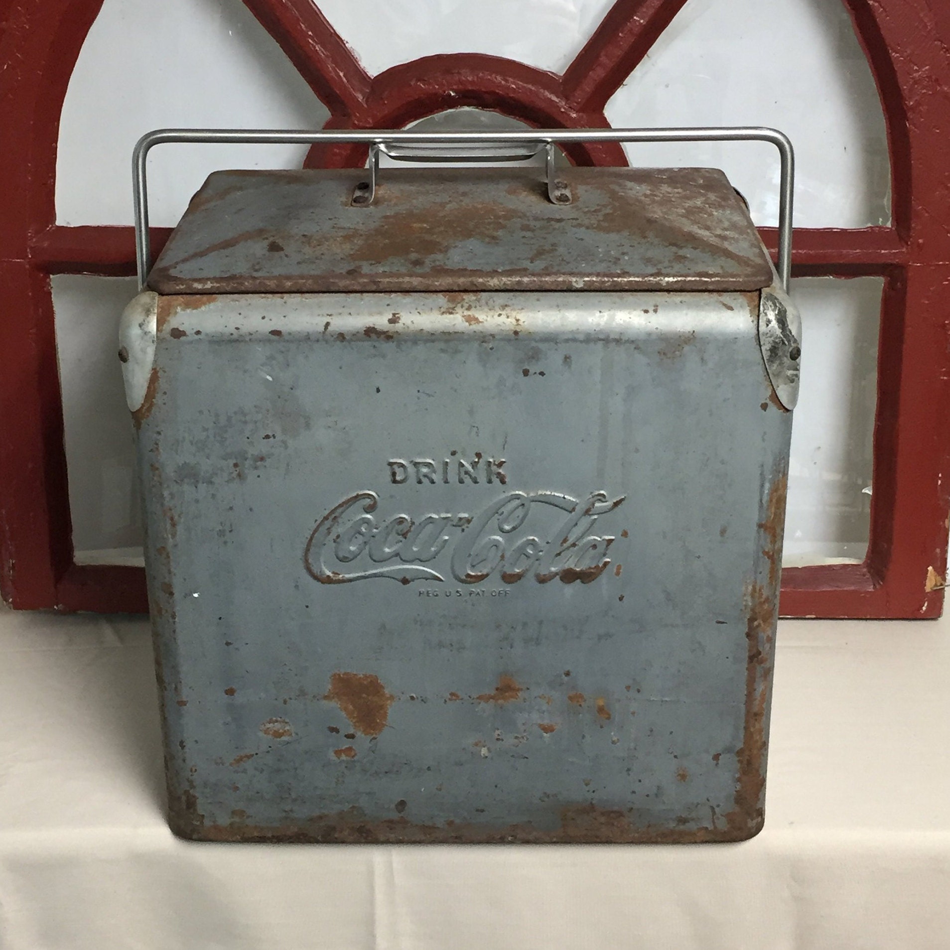 Vintage 1950's Temprite MFG CocaCola Cooler Ice Chest, Soda Pop, Coke