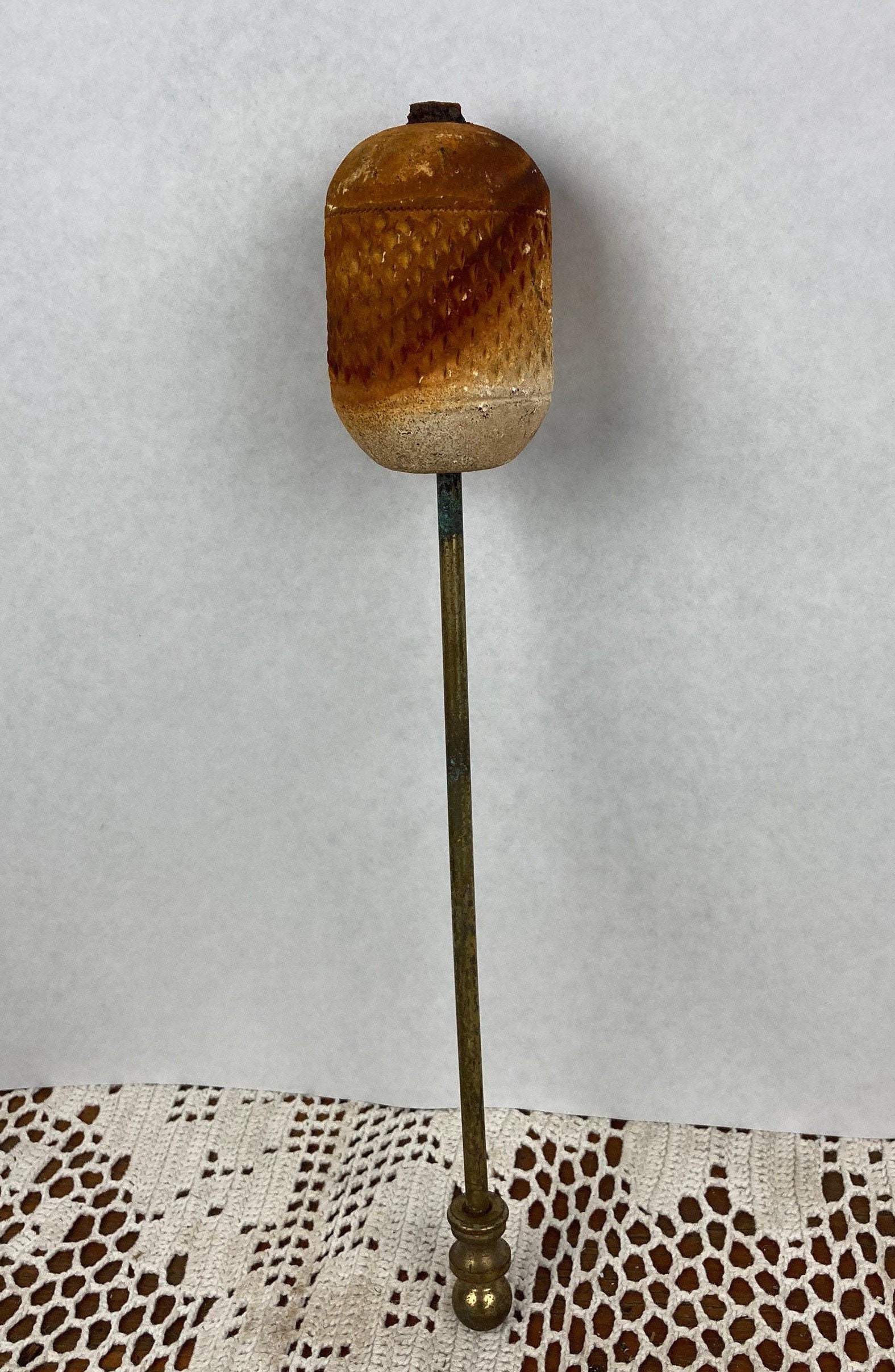 Antique Cast Iron Fire Starter Pot, Smudge Pot, Cauldron, Pumice Wand