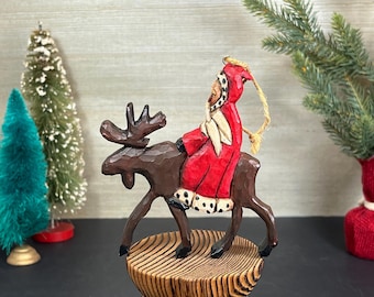 Resin Santa and Reindeer Ornament from Lori Miller, Whispering Pines